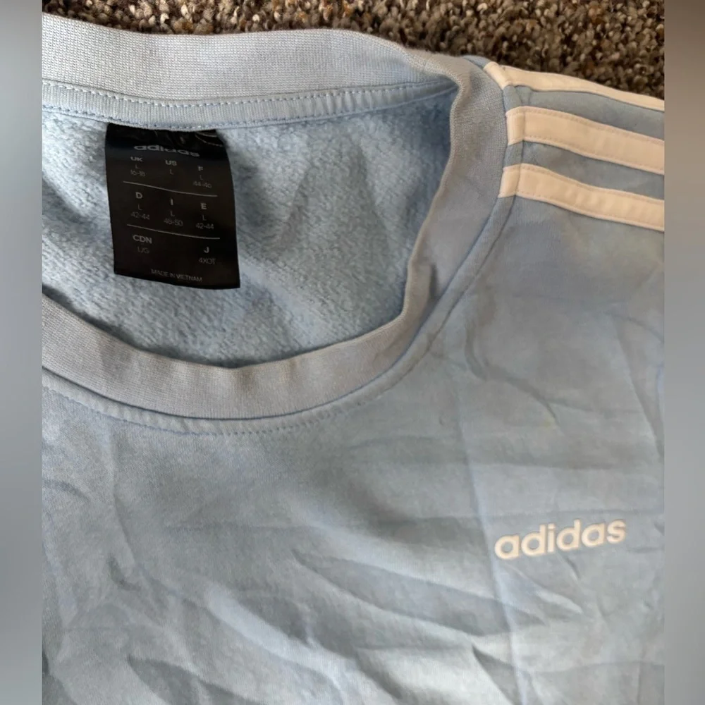 Adidas preloved size large Light Blue Sweater - Picture 2 of 3